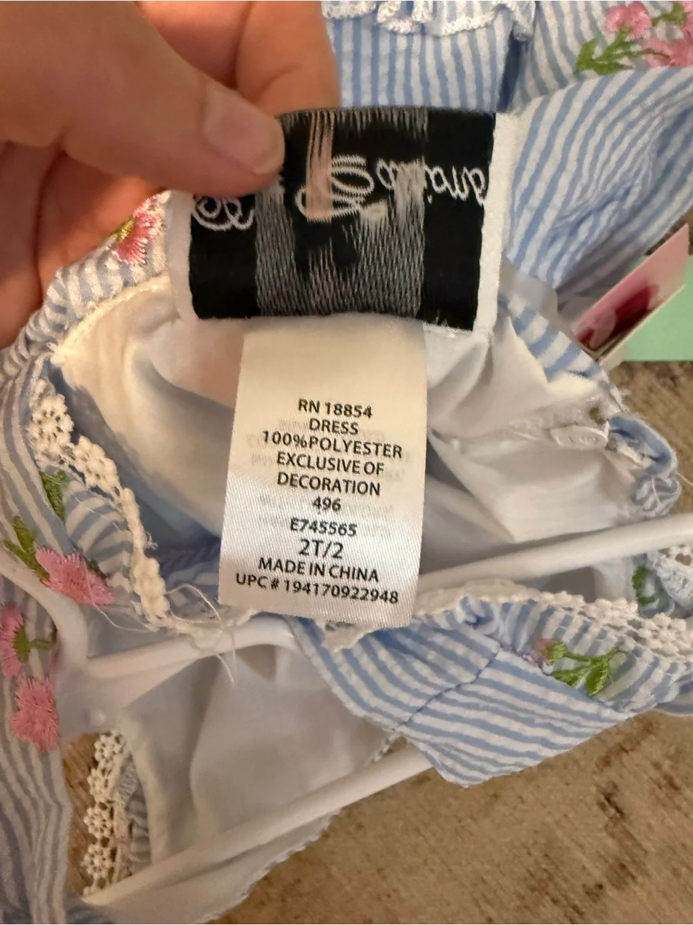 Rare Editions Kids' Floral Embroidered Seersucker Sundress & Tote